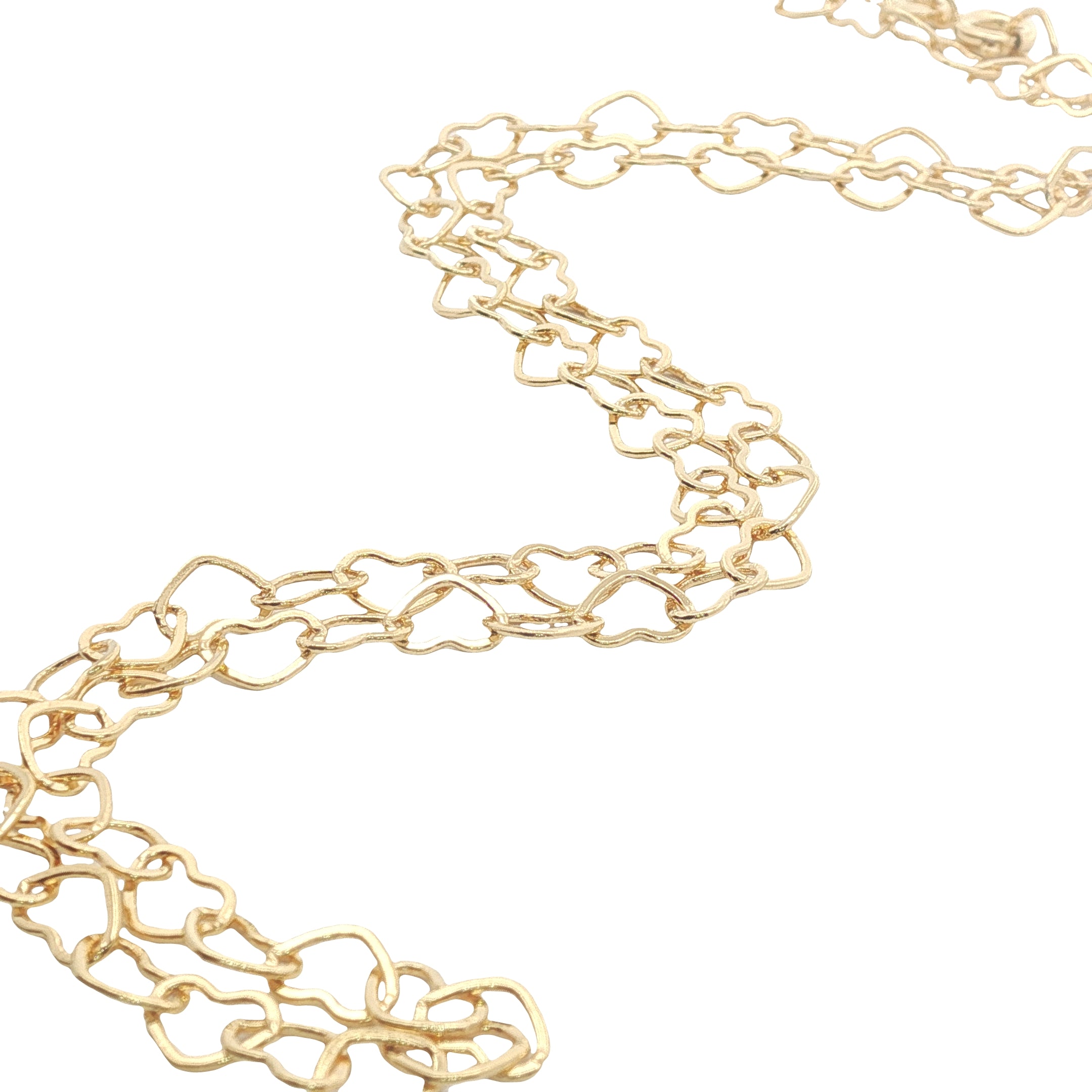Collier doré maille coeurs entrelacés 50 cm