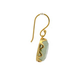 Boucles d'oreilles dorées pendantes en prehnite
