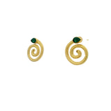 Boucles d'oreilles serpent torsadé avec onyx verte