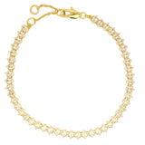 Bracelet Tennis doré avec zircons marquise 4 mm