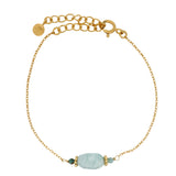 Bracelet doré pierre amazonite et turquoise