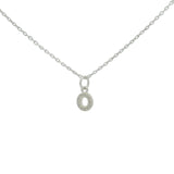 Collier argent petite lettre O et zircons blancs 42 cm