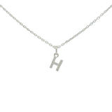 Collier en argent 925 petite lettre "H" et zircons blancs 42 cm