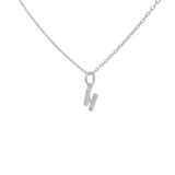 Collier en argent 925 petite lettre "H" et zircons blancs 42 cm