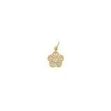 Charms doré fleur avec zircons blancs