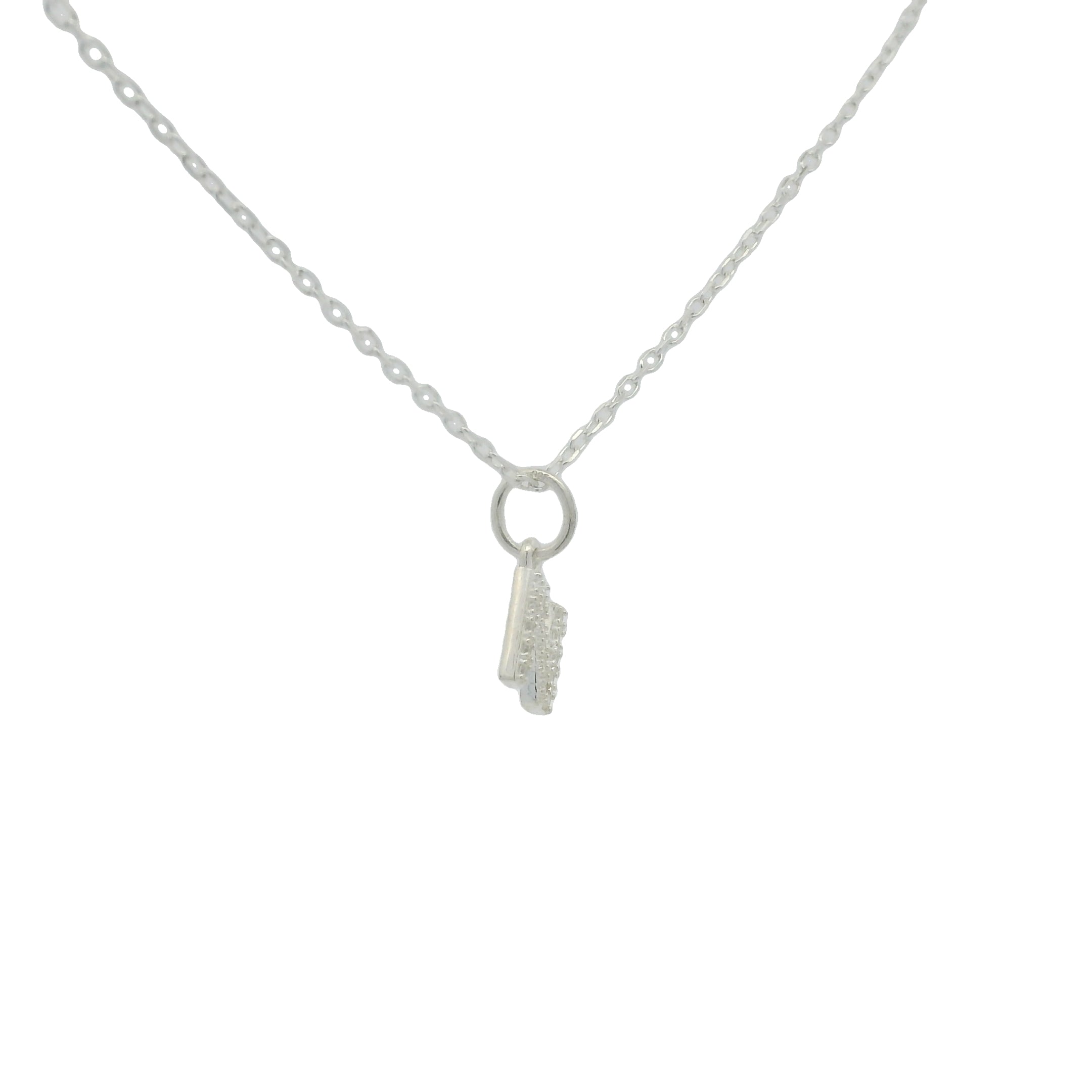 Collier argent 925 petite lettre N zircons blancs 42 cm