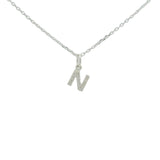 925 silver necklace with small zircon letter