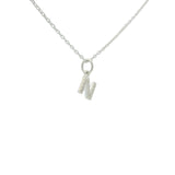 925 silver necklace with small zircon letter