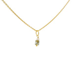 Collier doré labradorite et perle 42 cm