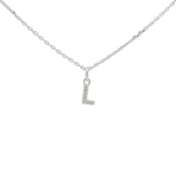 925 silver necklace with small zircon letter