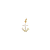 Charms doré ancre marine avec zircons blancs