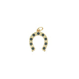 Charms doré fer à cheval avec zircons noirs