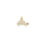 Charms doré tortue avec zircons blancs
