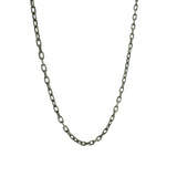 Matte oxidized 925 silver necklace with filed curb link