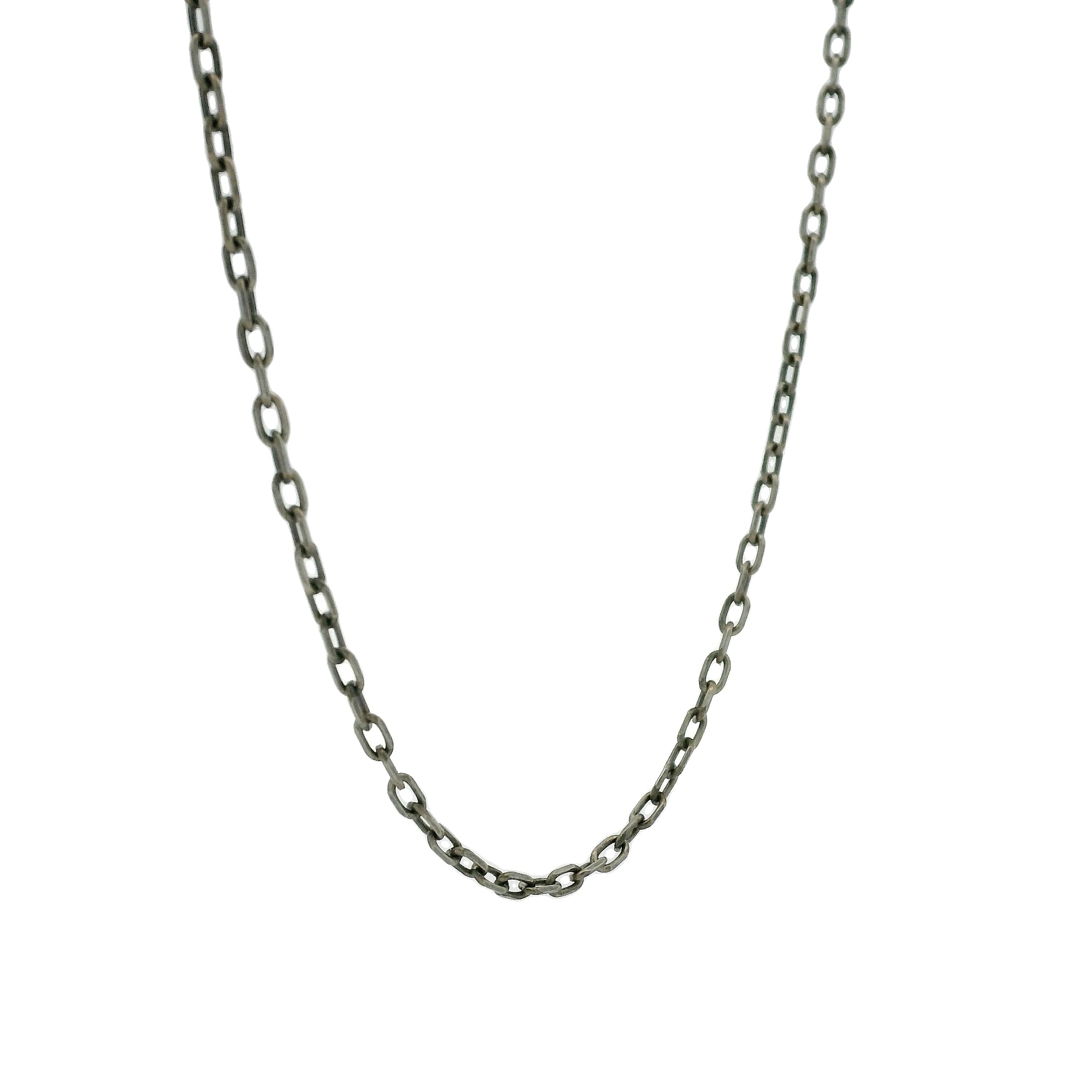 Collier argent 925 oxydé mate maille forçat limée 50 cm