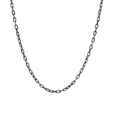 Matte oxidized 925 silver necklace with filed curb link