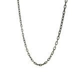Matte oxidized 925 silver necklace with filed curb link