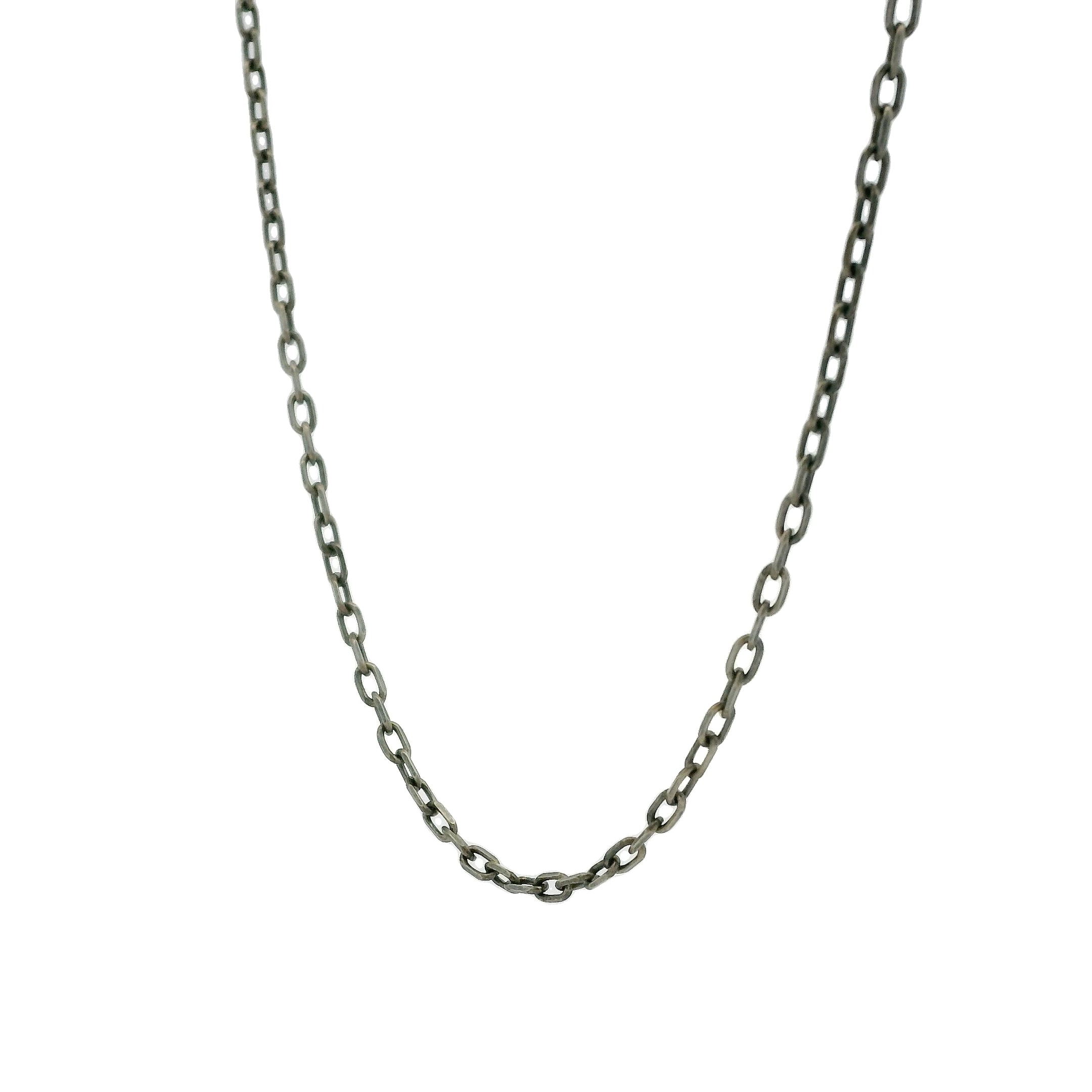Collier argent 925 oxydé mate maille forçat limée 50 cm