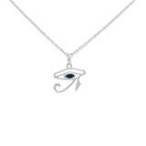 925 silver necklace with eye of horus and small stone