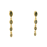 Boucles d'oreilles navettes pendantes labradorite