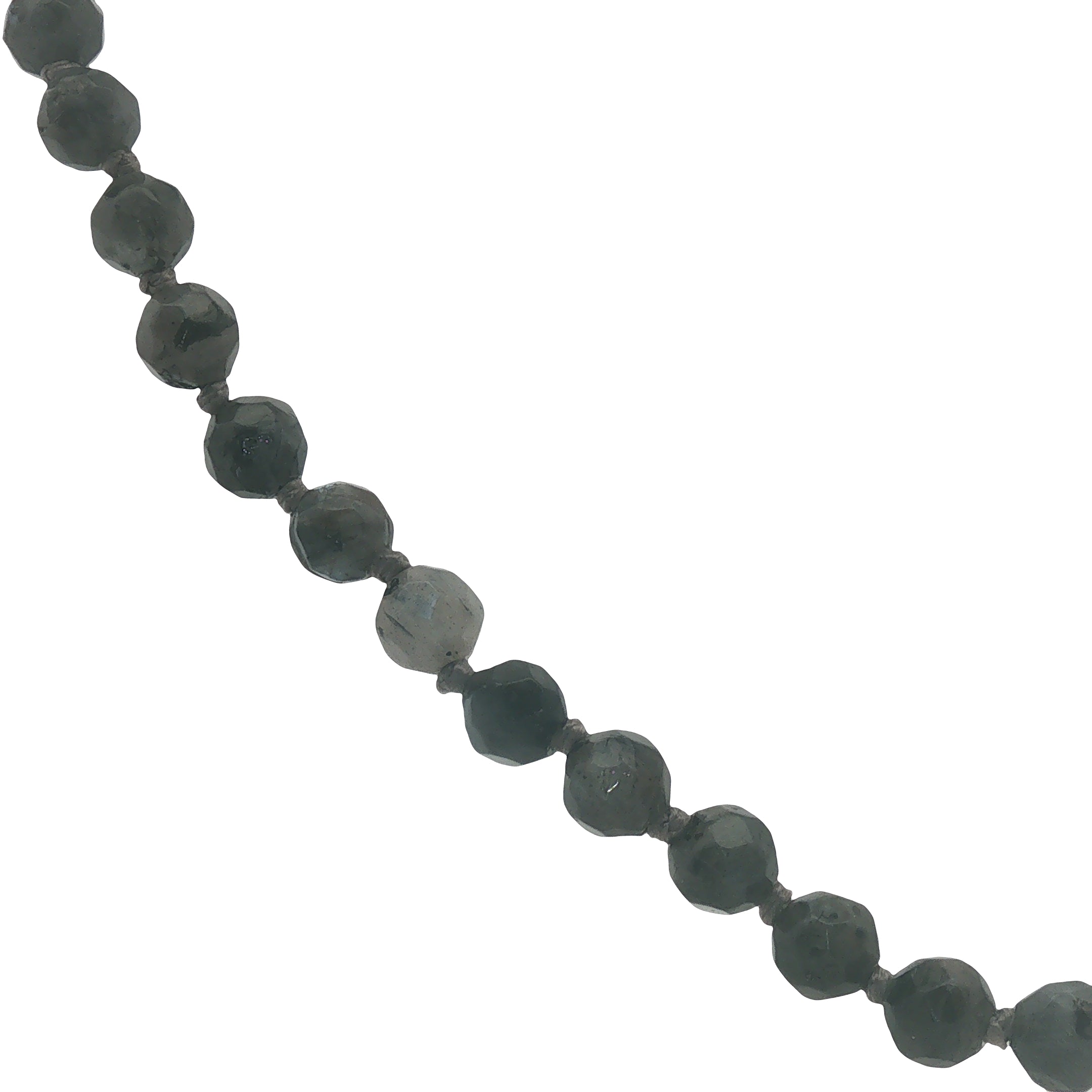 Collier doré perles grises et noeuds gris 75 cm