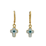 Eye and cross earrings