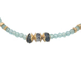 Bracelet doré avec apatite, iolite et perles dorées