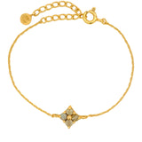 Bracelet doré petite fleur en labradorite