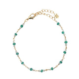 Bracelet doré en onyx verte et prehnite