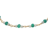 Bracelet doré en onyx verte et prehnite