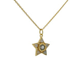 Collier doré étoile duo de labradorite et pierre de lune 42 cm
