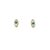Oval mother-of-pearl eye ear studs