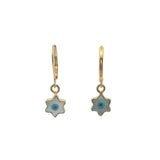 Boucles d'oreilles étoile de David nacre et oeil