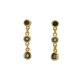 Boucles d'oreilles pendantes trio de labradorite