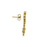 White stone and zircon ear studs