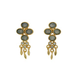 White stone and zircon ear studs
