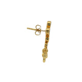 White stone and zircon ear studs