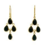 Boucles d'oreilles gouttes onyx noire facettée