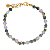 Bracelet pierres naturelles et disques dorés