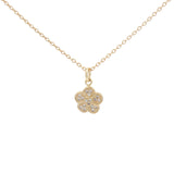 Collier doré fleur avec zircons 42 cm