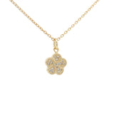 Collier doré fleur avec zircons 42 cm