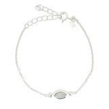 925 silver bracelet with natural stone and white zircons