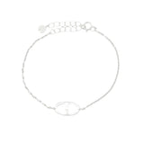 Large anchor link silver bracelet