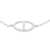Large anchor link silver bracelet