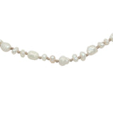 Chaine de cheville dorée petites perles de culture et fil beige