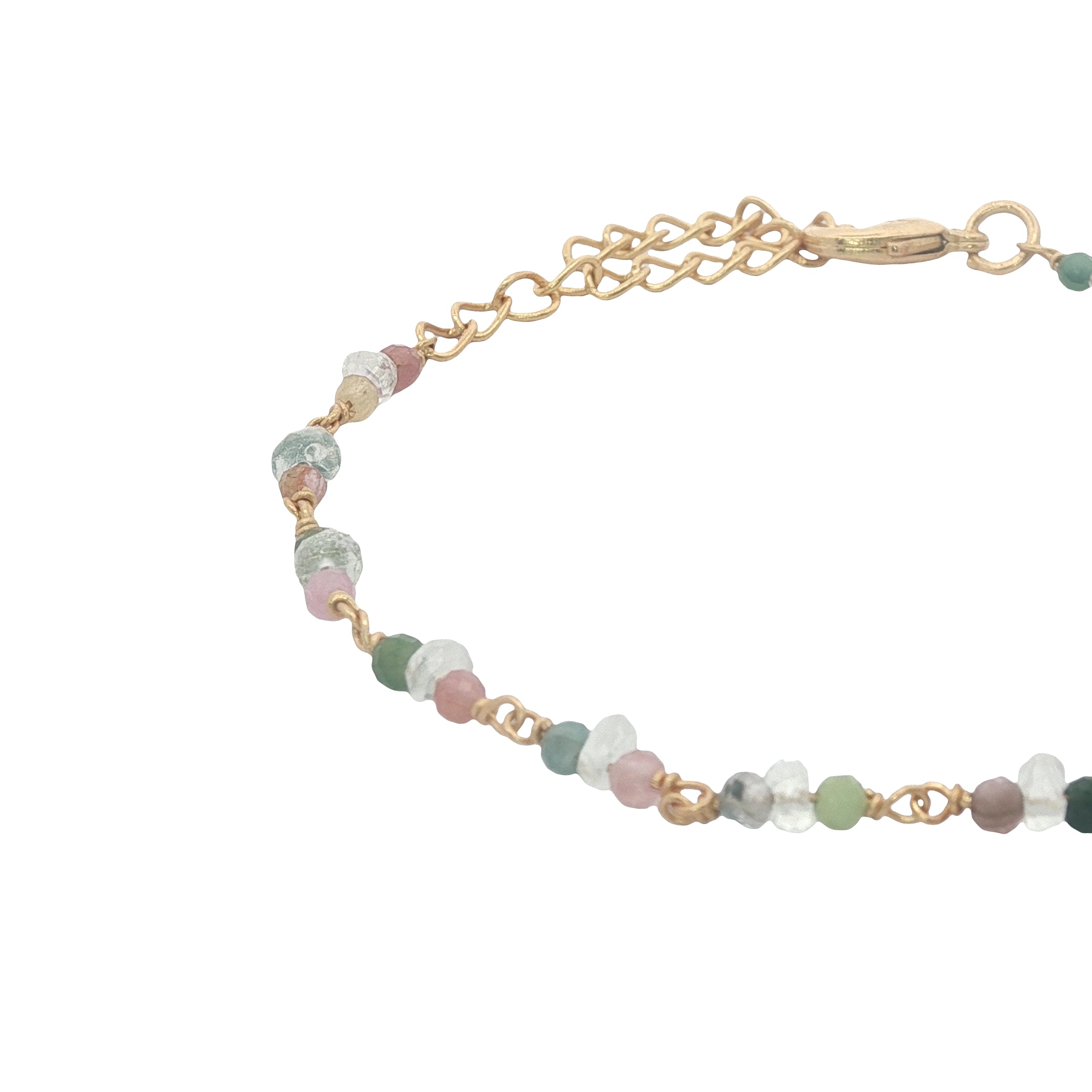 Bracelet doré en tourmaline et pierre de lune