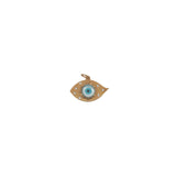 Charms doré oeil strié avec nacre et zircons