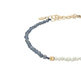 Bracelet doré en iolite, petites perles de culture et perles dorées