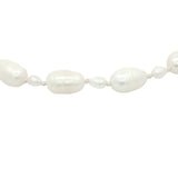 Chaine de cheville petites et grandes perles de culture fil blanc