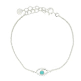925 silver eye and turquoise bracelet